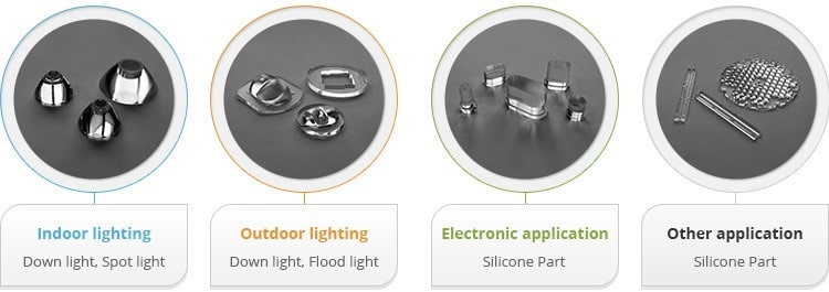 Application: Manufacturing of silicone lenses